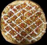 Buffalo grilled chicken salad pizza